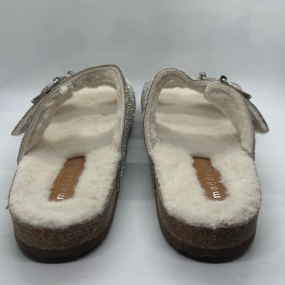 Madden Girl Brandorf Rhinestone Slip on Sandals Bling Faux Fur Lined Size 8.5 - Picture 7 of 10